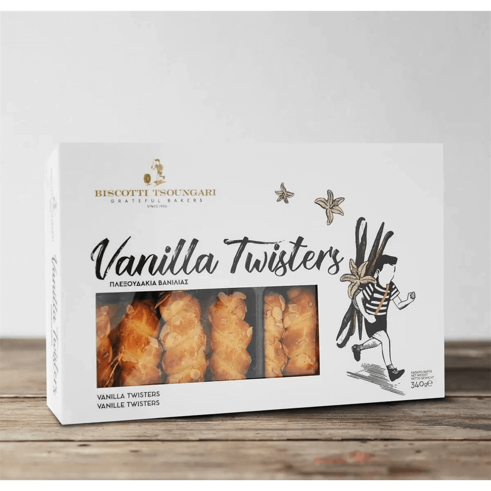 Biscotti Tsoungari Vanilla Twisters With Nuts 300G